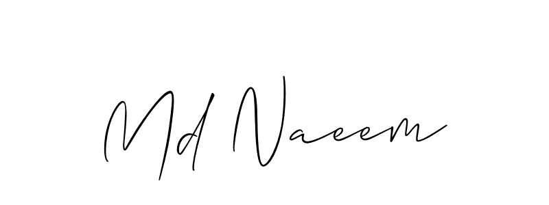 Make a beautiful signature design for name Md Naeem. With this signature (Allison_Script) style, you can create a handwritten signature for free. Md Naeem signature style 2 images and pictures png
