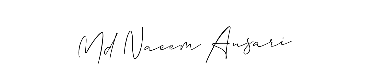 Use a signature maker to create a handwritten signature online. With this signature software, you can design (Allison_Script) your own signature for name Md Naeem Ansari. Md Naeem Ansari signature style 2 images and pictures png