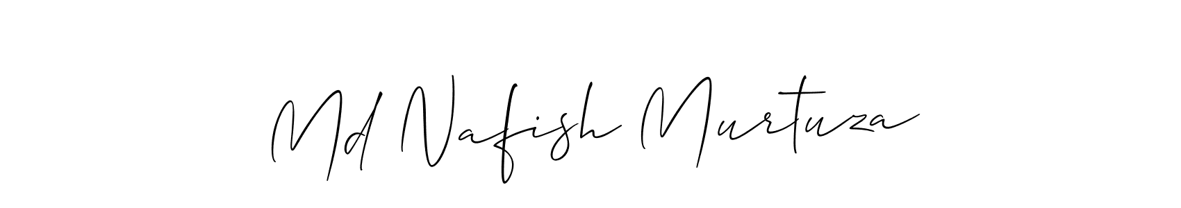 The best way (Allison_Script) to make a short signature is to pick only two or three words in your name. The name Md Nafish Murtuza include a total of six letters. For converting this name. Md Nafish Murtuza signature style 2 images and pictures png