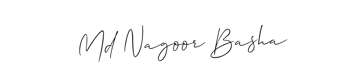 Md Nagoor Basha stylish signature style. Best Handwritten Sign (Allison_Script) for my name. Handwritten Signature Collection Ideas for my name Md Nagoor Basha. Md Nagoor Basha signature style 2 images and pictures png