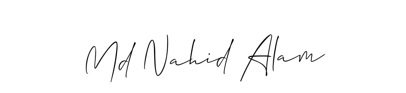 The best way (Allison_Script) to make a short signature is to pick only two or three words in your name. The name Md Nahid Alam include a total of six letters. For converting this name. Md Nahid Alam signature style 2 images and pictures png