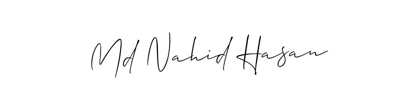 Design your own signature with our free online signature maker. With this signature software, you can create a handwritten (Allison_Script) signature for name Md Nahid Hasan. Md Nahid Hasan signature style 2 images and pictures png