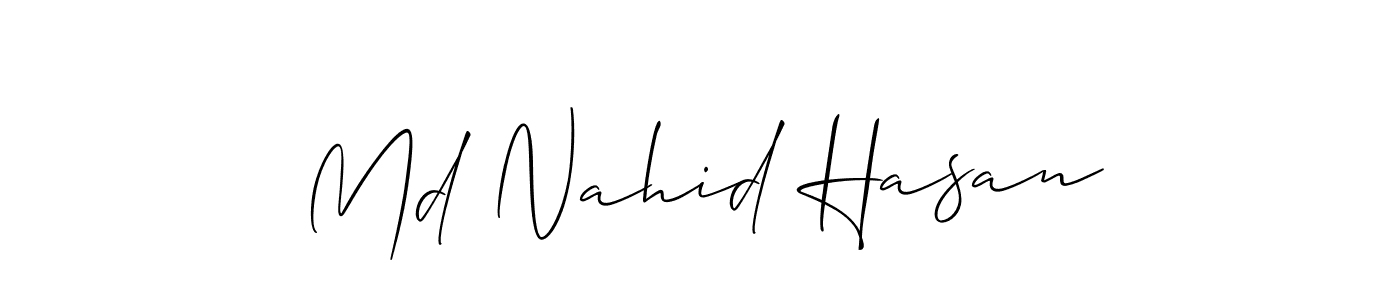 Similarly Allison_Script is the best handwritten signature design. Signature creator online .You can use it as an online autograph creator for name Md Nahid Hasan. Md Nahid Hasan signature style 2 images and pictures png