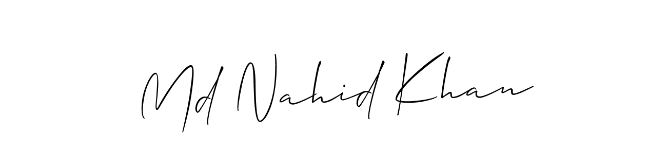 Create a beautiful signature design for name Md Nahid Khan. With this signature (Allison_Script) fonts, you can make a handwritten signature for free. Md Nahid Khan signature style 2 images and pictures png