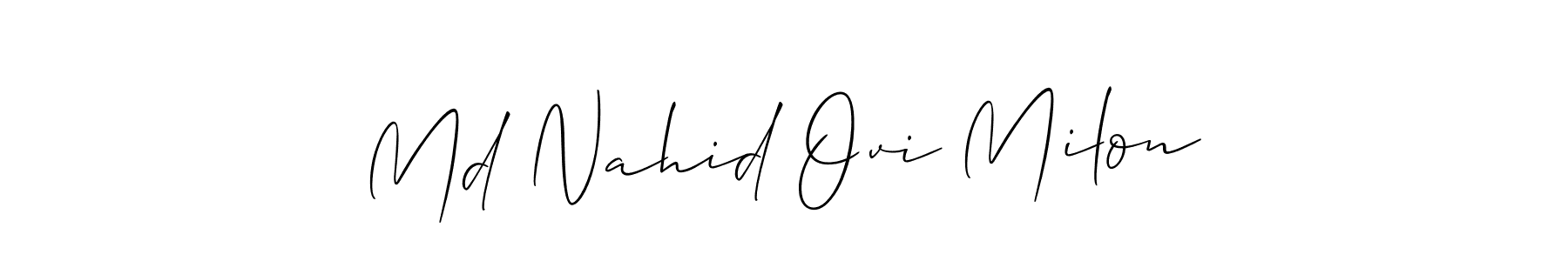 Md Nahid Ovi Milon stylish signature style. Best Handwritten Sign (Allison_Script) for my name. Handwritten Signature Collection Ideas for my name Md Nahid Ovi Milon. Md Nahid Ovi Milon signature style 2 images and pictures png