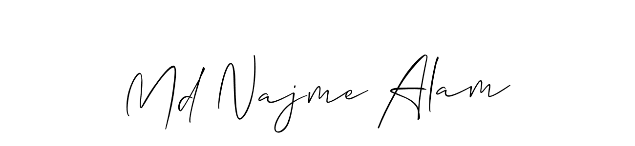 Also You can easily find your signature by using the search form. We will create Md Najme Alam name handwritten signature images for you free of cost using Allison_Script sign style. Md Najme Alam signature style 2 images and pictures png