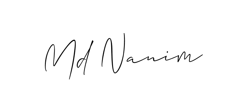 Use a signature maker to create a handwritten signature online. With this signature software, you can design (Allison_Script) your own signature for name Md Nanim. Md Nanim signature style 2 images and pictures png