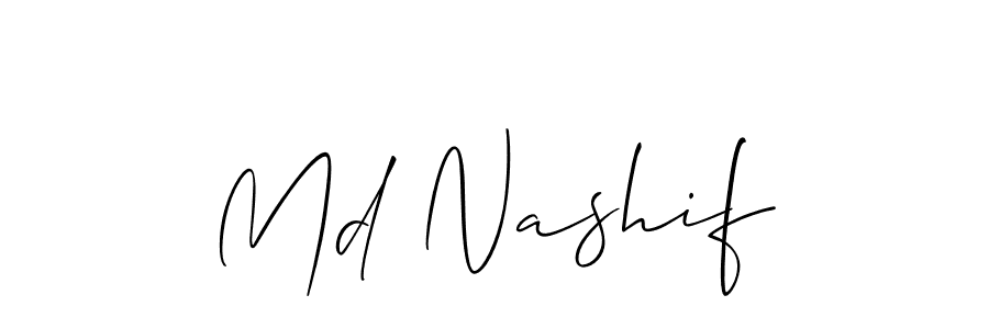 Design your own signature with our free online signature maker. With this signature software, you can create a handwritten (Allison_Script) signature for name Md Nashif. Md Nashif signature style 2 images and pictures png