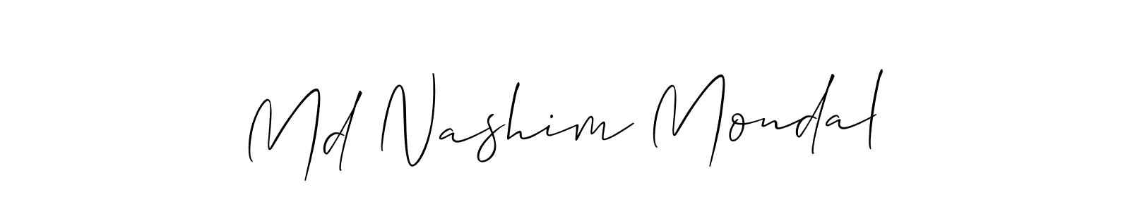 Create a beautiful signature design for name Md Nashim Mondal. With this signature (Allison_Script) fonts, you can make a handwritten signature for free. Md Nashim Mondal signature style 2 images and pictures png