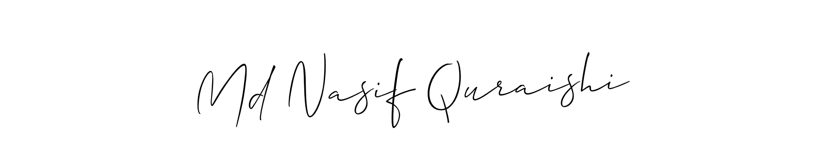 Make a beautiful signature design for name Md Nasif Quraishi. With this signature (Allison_Script) style, you can create a handwritten signature for free. Md Nasif Quraishi signature style 2 images and pictures png