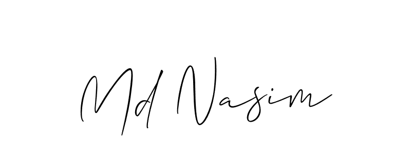 Md Nasim stylish signature style. Best Handwritten Sign (Allison_Script) for my name. Handwritten Signature Collection Ideas for my name Md Nasim. Md Nasim signature style 2 images and pictures png