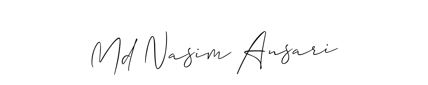Make a short Md Nasim Ansari signature style. Manage your documents anywhere anytime using Allison_Script. Create and add eSignatures, submit forms, share and send files easily. Md Nasim Ansari signature style 2 images and pictures png