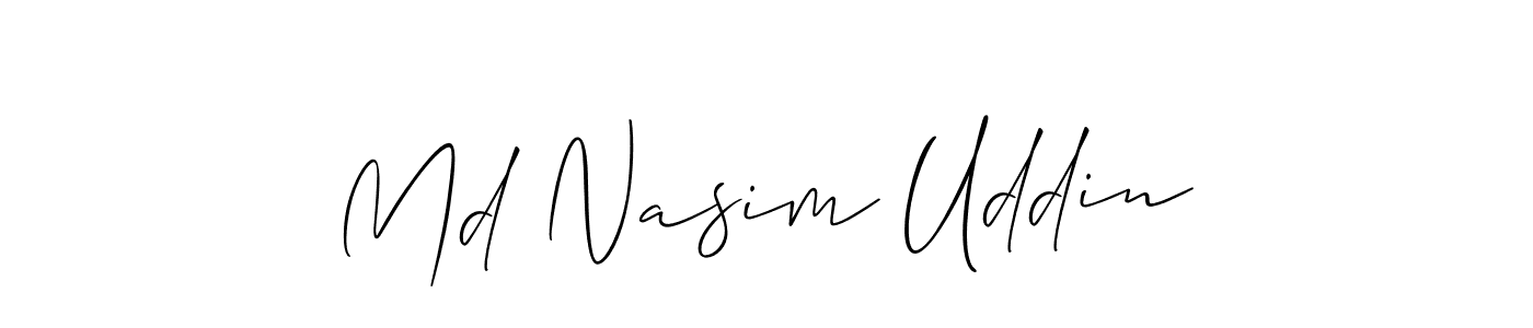 How to make Md Nasim Uddin name signature. Use Allison_Script style for creating short signs online. This is the latest handwritten sign. Md Nasim Uddin signature style 2 images and pictures png