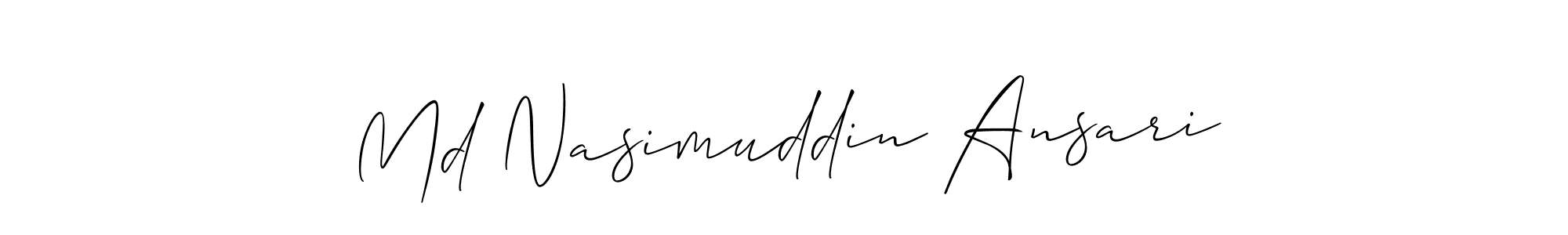 Also we have Md Nasimuddin Ansari name is the best signature style. Create professional handwritten signature collection using Allison_Script autograph style. Md Nasimuddin Ansari signature style 2 images and pictures png