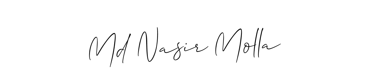 Create a beautiful signature design for name Md Nasir Molla. With this signature (Allison_Script) fonts, you can make a handwritten signature for free. Md Nasir Molla signature style 2 images and pictures png