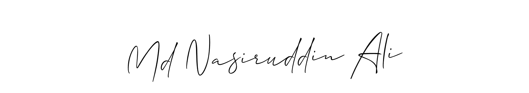 Create a beautiful signature design for name Md Nasiruddin Ali. With this signature (Allison_Script) fonts, you can make a handwritten signature for free. Md Nasiruddin Ali signature style 2 images and pictures png