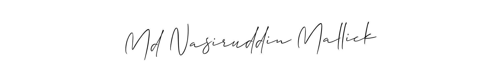 Use a signature maker to create a handwritten signature online. With this signature software, you can design (Allison_Script) your own signature for name Md Nasiruddin Mallick. Md Nasiruddin Mallick signature style 2 images and pictures png