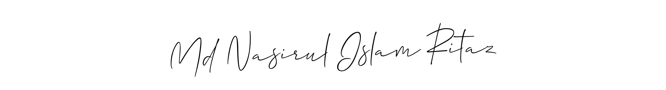 This is the best signature style for the Md Nasirul Islam Ritaz name. Also you like these signature font (Allison_Script). Mix name signature. Md Nasirul Islam Ritaz signature style 2 images and pictures png