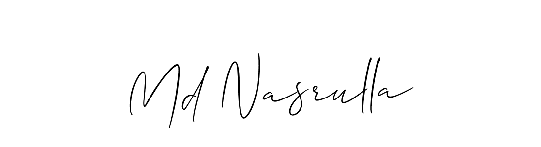 Create a beautiful signature design for name Md Nasrulla. With this signature (Allison_Script) fonts, you can make a handwritten signature for free. Md Nasrulla signature style 2 images and pictures png