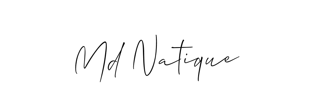 It looks lik you need a new signature style for name Md Natique. Design unique handwritten (Allison_Script) signature with our free signature maker in just a few clicks. Md Natique signature style 2 images and pictures png