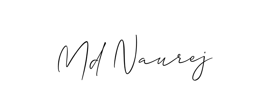 Create a beautiful signature design for name Md Naurej. With this signature (Allison_Script) fonts, you can make a handwritten signature for free. Md Naurej signature style 2 images and pictures png