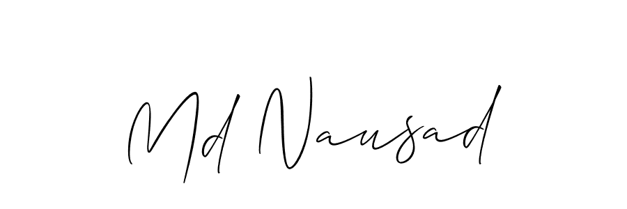 How to Draw Md Nausad signature style? Allison_Script is a latest design signature styles for name Md Nausad. Md Nausad signature style 2 images and pictures png
