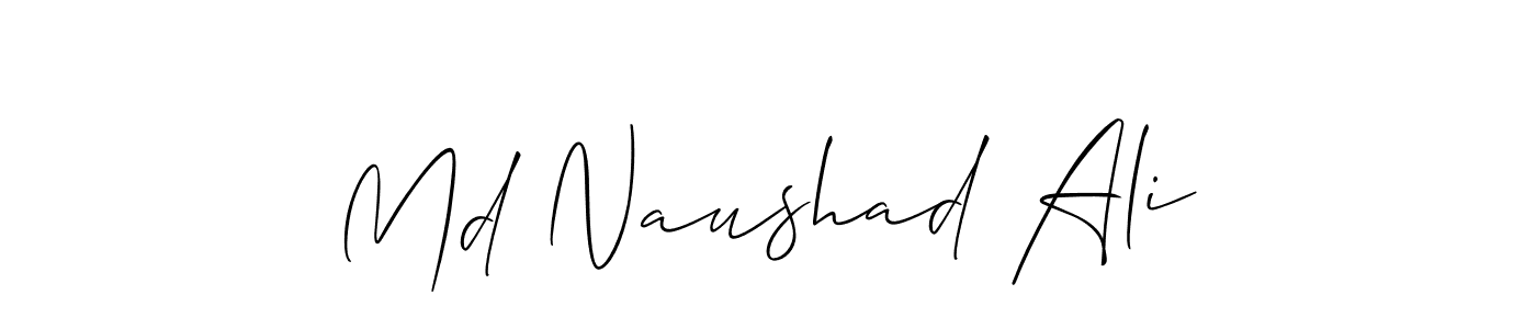 Create a beautiful signature design for name Md Naushad Ali. With this signature (Allison_Script) fonts, you can make a handwritten signature for free. Md Naushad Ali signature style 2 images and pictures png