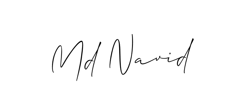 Use a signature maker to create a handwritten signature online. With this signature software, you can design (Allison_Script) your own signature for name Md Navid. Md Navid signature style 2 images and pictures png