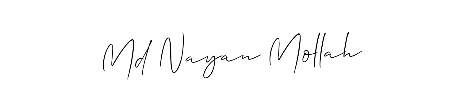 Make a short Md Nayan Mollah signature style. Manage your documents anywhere anytime using Allison_Script. Create and add eSignatures, submit forms, share and send files easily. Md Nayan Mollah signature style 2 images and pictures png