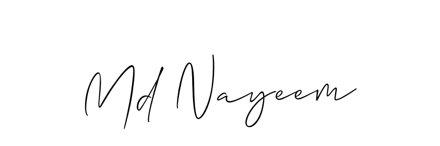 if you are searching for the best signature style for your name Md Nayeem. so please give up your signature search. here we have designed multiple signature styles  using Allison_Script. Md Nayeem signature style 2 images and pictures png