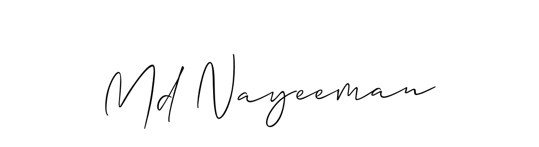 Make a short Md Nayeeman signature style. Manage your documents anywhere anytime using Allison_Script. Create and add eSignatures, submit forms, share and send files easily. Md Nayeeman signature style 2 images and pictures png