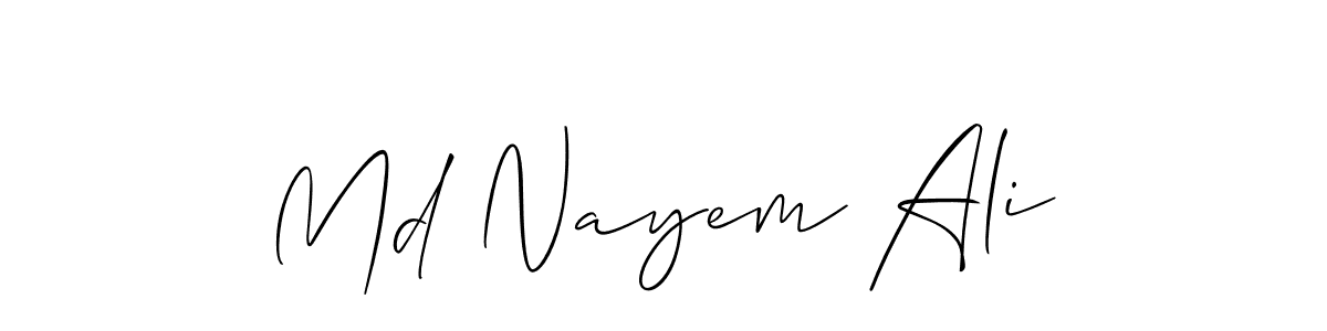 Similarly Allison_Script is the best handwritten signature design. Signature creator online .You can use it as an online autograph creator for name Md Nayem Ali. Md Nayem Ali signature style 2 images and pictures png