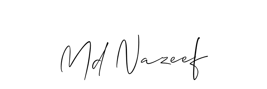 Make a short Md Nazeef signature style. Manage your documents anywhere anytime using Allison_Script. Create and add eSignatures, submit forms, share and send files easily. Md Nazeef signature style 2 images and pictures png