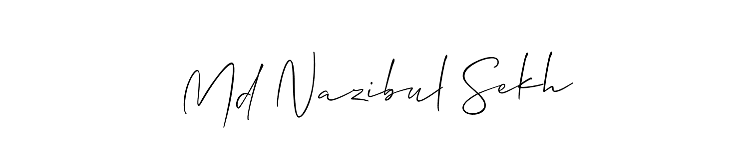 Also You can easily find your signature by using the search form. We will create Md Nazibul Sekh name handwritten signature images for you free of cost using Allison_Script sign style. Md Nazibul Sekh signature style 2 images and pictures png