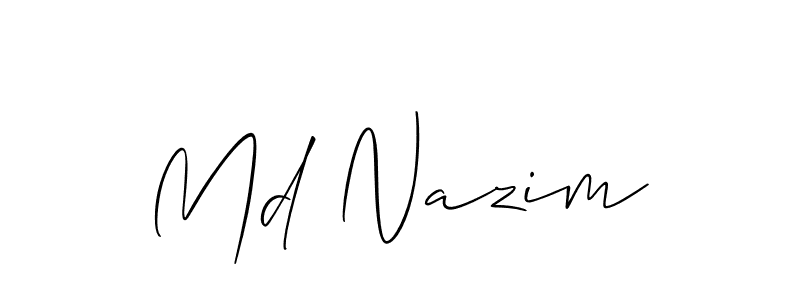 Also You can easily find your signature by using the search form. We will create Md Nazim name handwritten signature images for you free of cost using Allison_Script sign style. Md Nazim signature style 2 images and pictures png