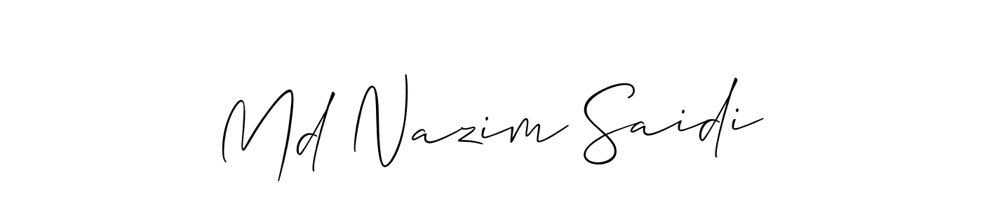 Md Nazim Saidi stylish signature style. Best Handwritten Sign (Allison_Script) for my name. Handwritten Signature Collection Ideas for my name Md Nazim Saidi. Md Nazim Saidi signature style 2 images and pictures png