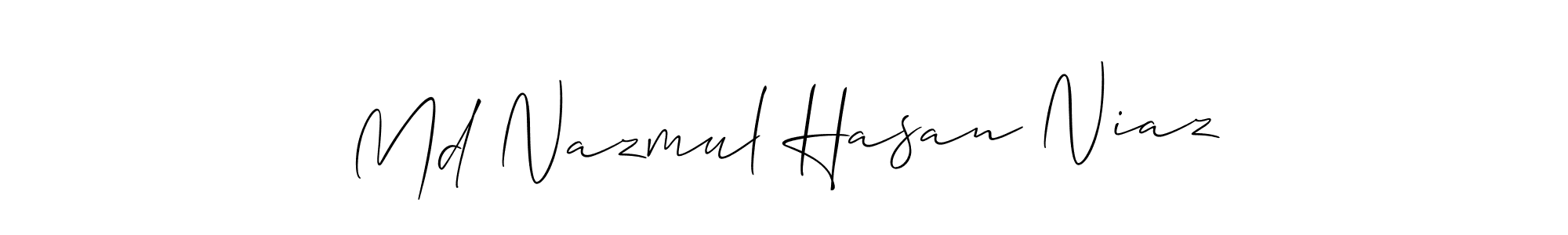 Create a beautiful signature design for name Md Nazmul Hasan Niaz. With this signature (Allison_Script) fonts, you can make a handwritten signature for free. Md Nazmul Hasan Niaz signature style 2 images and pictures png