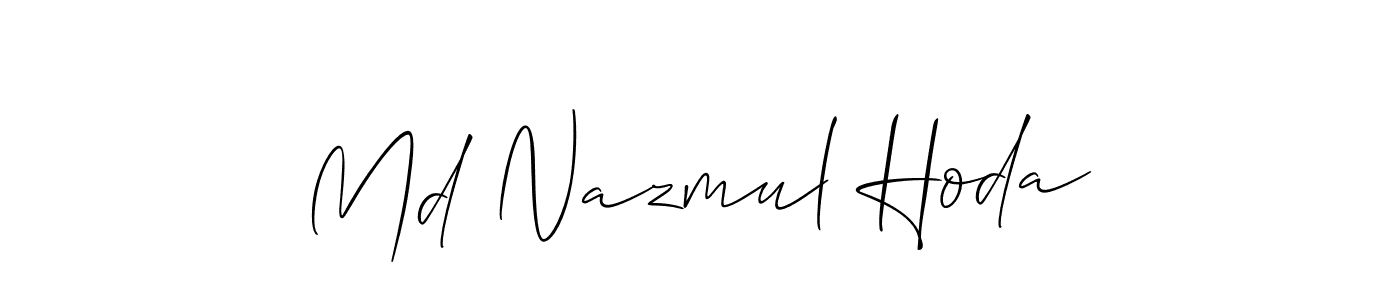 How to make Md Nazmul Hoda signature? Allison_Script is a professional autograph style. Create handwritten signature for Md Nazmul Hoda name. Md Nazmul Hoda signature style 2 images and pictures png