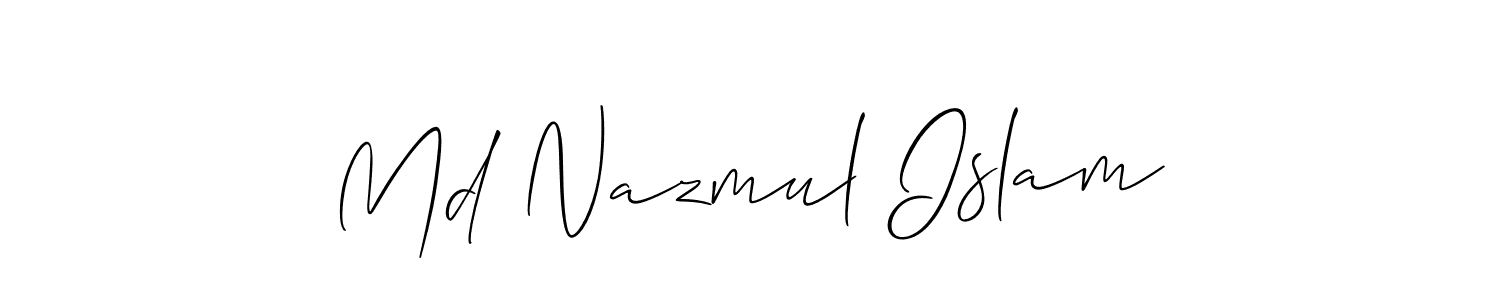 Create a beautiful signature design for name Md Nazmul Islam. With this signature (Allison_Script) fonts, you can make a handwritten signature for free. Md Nazmul Islam signature style 2 images and pictures png