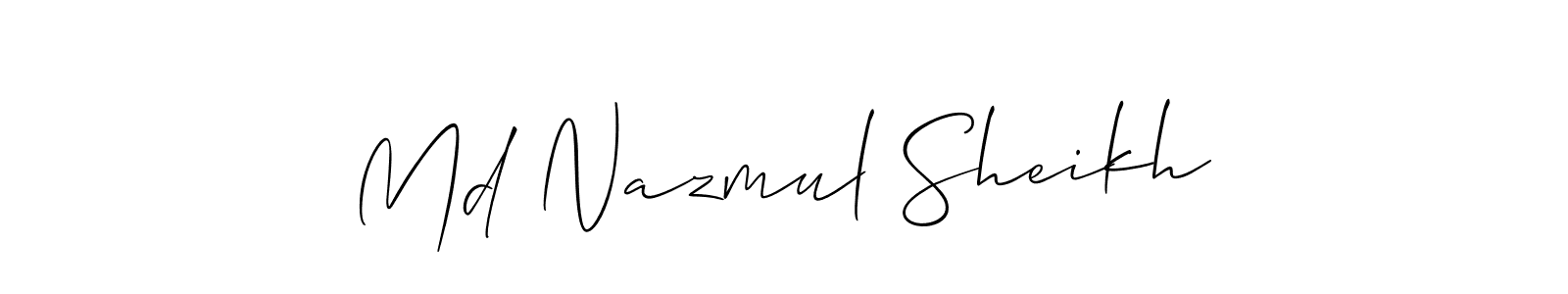 Similarly Allison_Script is the best handwritten signature design. Signature creator online .You can use it as an online autograph creator for name Md Nazmul Sheikh. Md Nazmul Sheikh signature style 2 images and pictures png