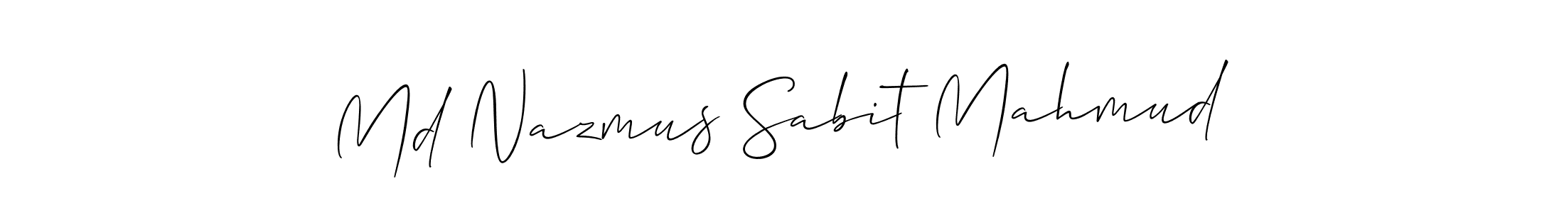 Make a beautiful signature design for name Md Nazmus Sabit Mahmud. With this signature (Allison_Script) style, you can create a handwritten signature for free. Md Nazmus Sabit Mahmud signature style 2 images and pictures png