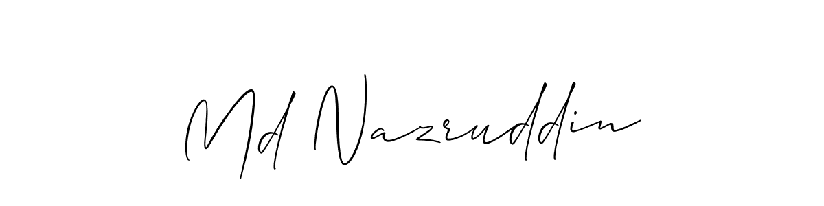 Allison_Script is a professional signature style that is perfect for those who want to add a touch of class to their signature. It is also a great choice for those who want to make their signature more unique. Get Md Nazruddin name to fancy signature for free. Md Nazruddin signature style 2 images and pictures png