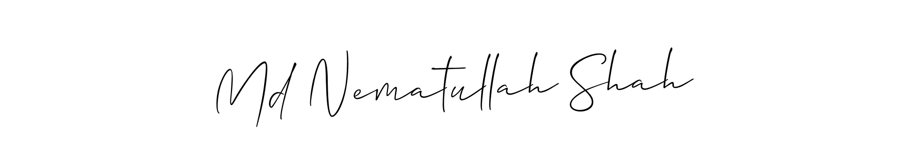 This is the best signature style for the Md Nematullah Shah name. Also you like these signature font (Allison_Script). Mix name signature. Md Nematullah Shah signature style 2 images and pictures png
