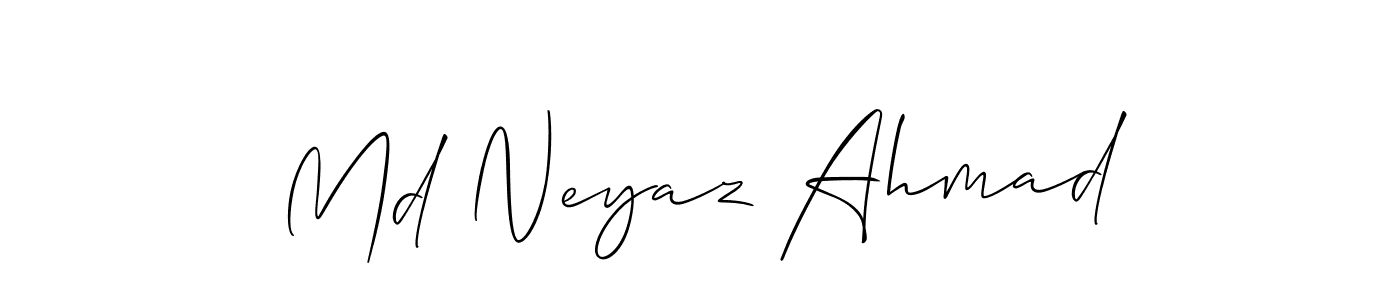 Create a beautiful signature design for name Md Neyaz Ahmad. With this signature (Allison_Script) fonts, you can make a handwritten signature for free. Md Neyaz Ahmad signature style 2 images and pictures png