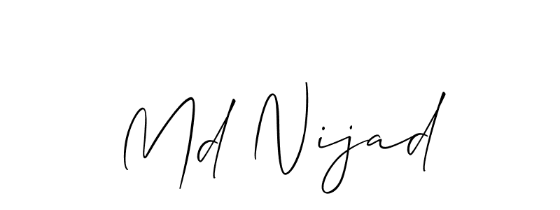if you are searching for the best signature style for your name Md Nijad. so please give up your signature search. here we have designed multiple signature styles  using Allison_Script. Md Nijad signature style 2 images and pictures png