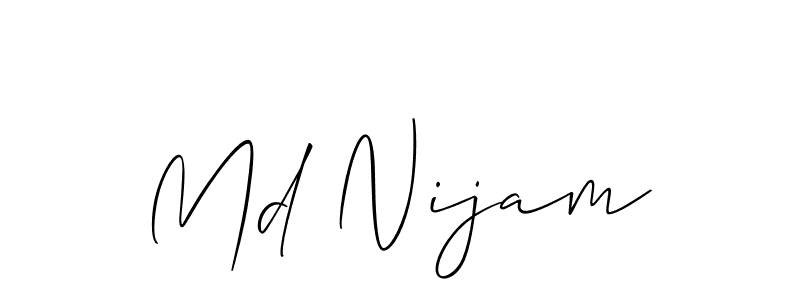 if you are searching for the best signature style for your name Md Nijam. so please give up your signature search. here we have designed multiple signature styles  using Allison_Script. Md Nijam signature style 2 images and pictures png