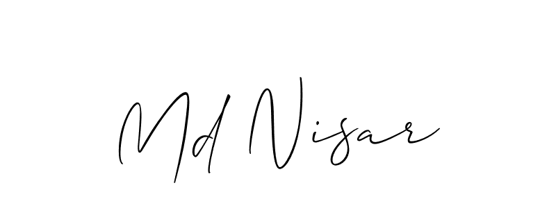 Similarly Allison_Script is the best handwritten signature design. Signature creator online .You can use it as an online autograph creator for name Md Nisar. Md Nisar signature style 2 images and pictures png