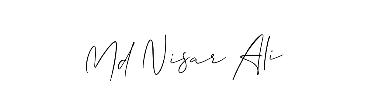 How to make Md Nisar Ali signature? Allison_Script is a professional autograph style. Create handwritten signature for Md Nisar Ali name. Md Nisar Ali signature style 2 images and pictures png