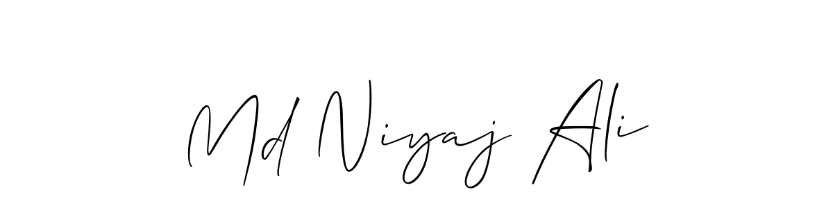 Use a signature maker to create a handwritten signature online. With this signature software, you can design (Allison_Script) your own signature for name Md Niyaj Ali. Md Niyaj Ali signature style 2 images and pictures png