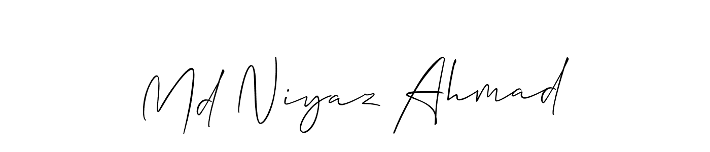 It looks lik you need a new signature style for name Md Niyaz Ahmad. Design unique handwritten (Allison_Script) signature with our free signature maker in just a few clicks. Md Niyaz Ahmad signature style 2 images and pictures png